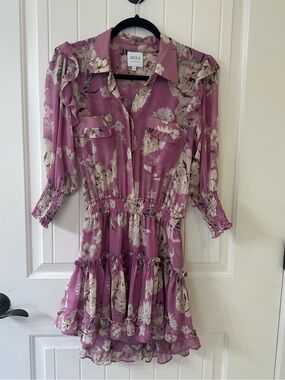 Misa Los Angeles Purple Floral Dress Size-XS